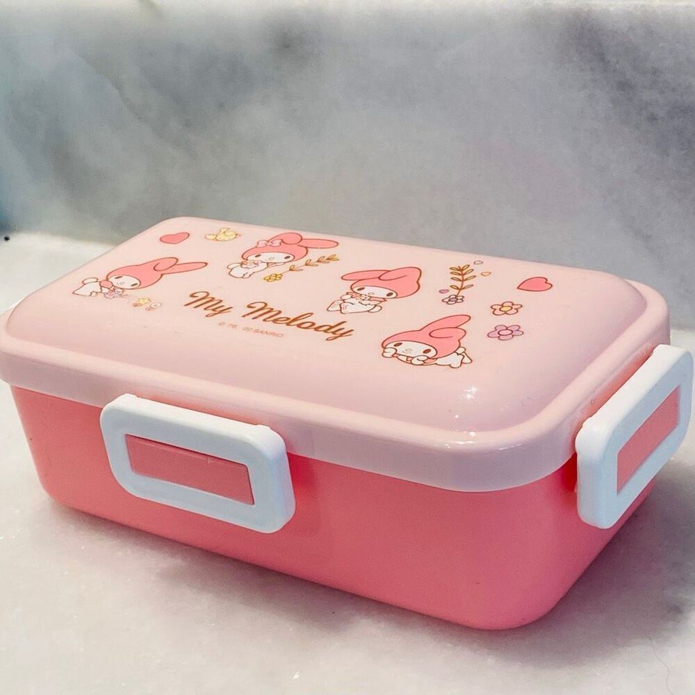 NWOT Miniso Sanrio License Kawaii My Melody Four Sided Button Bento Box Pink OS
